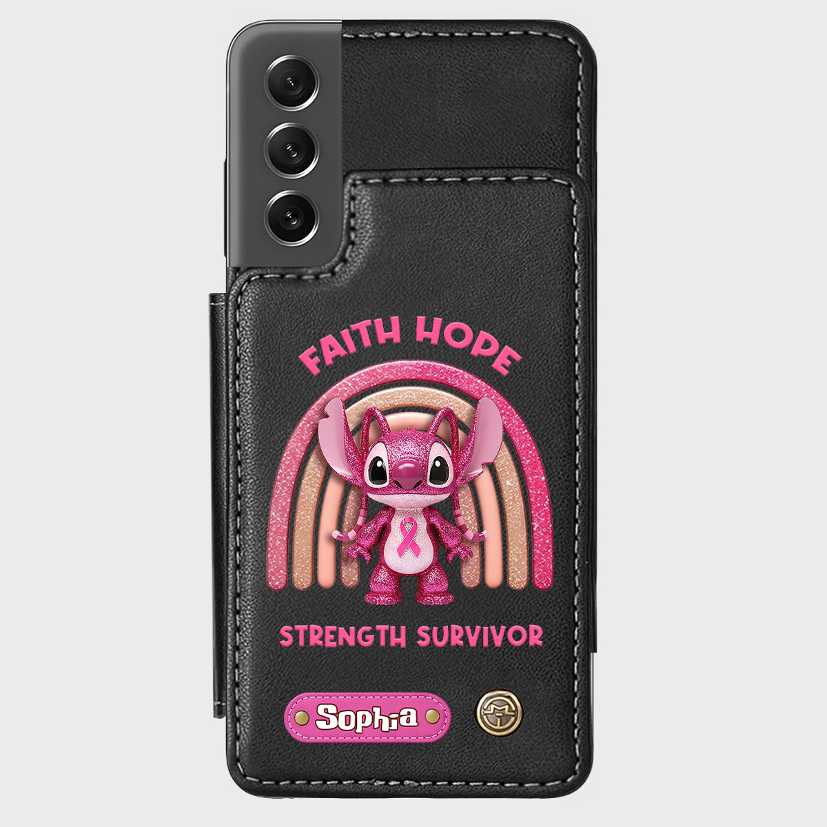 Faith Hope Love - Personalized Breast Cancer Awareness Wallet Phone Case