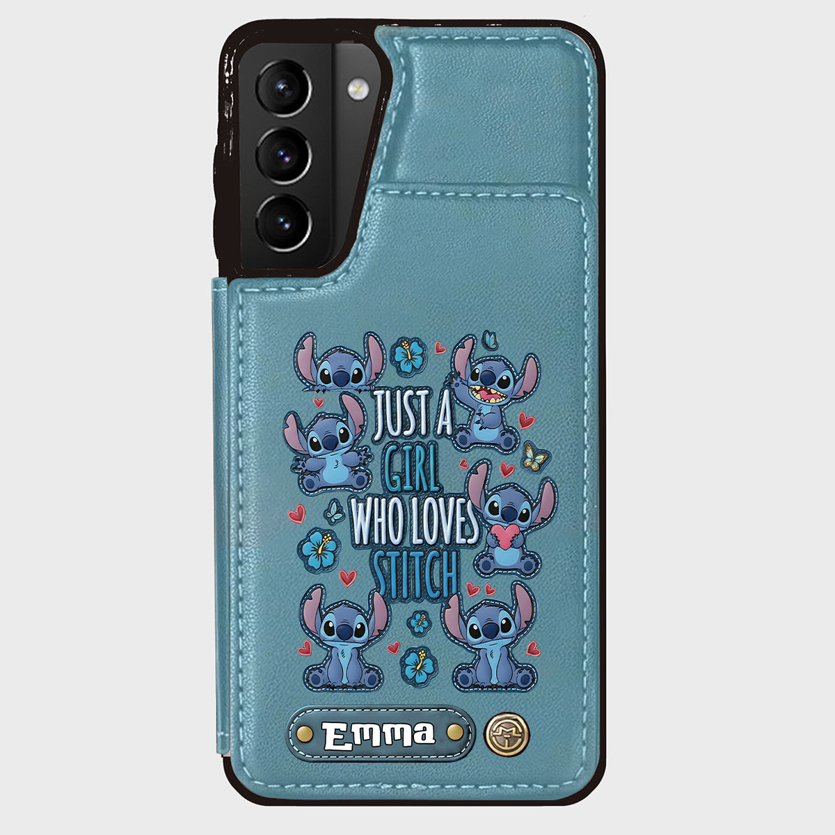 Just A Girl Who Loves Stitch - Personalized Ohana Wallet Phone Case