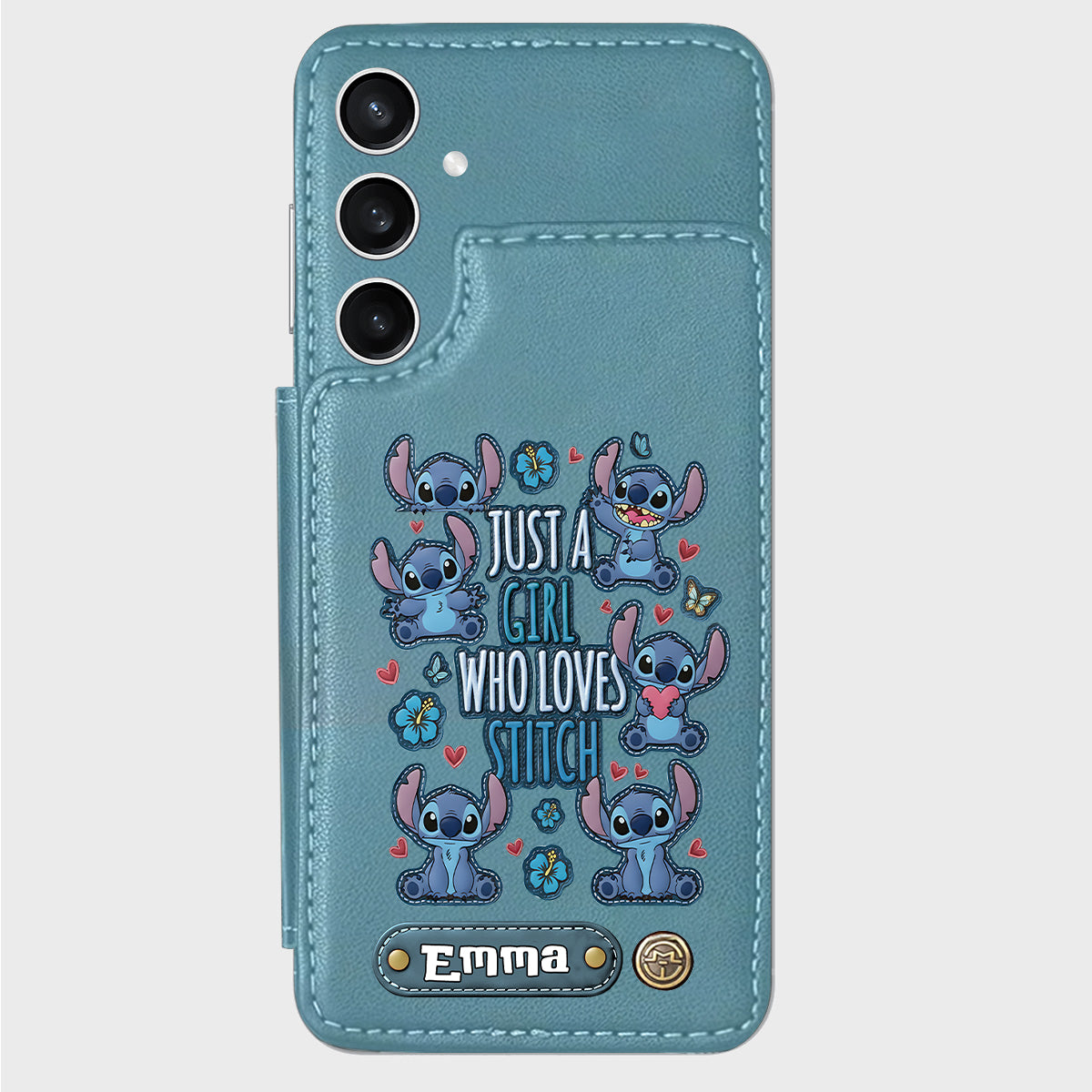 Just A Girl Who Loves Stitch - Personalized Ohana Wallet Phone Case