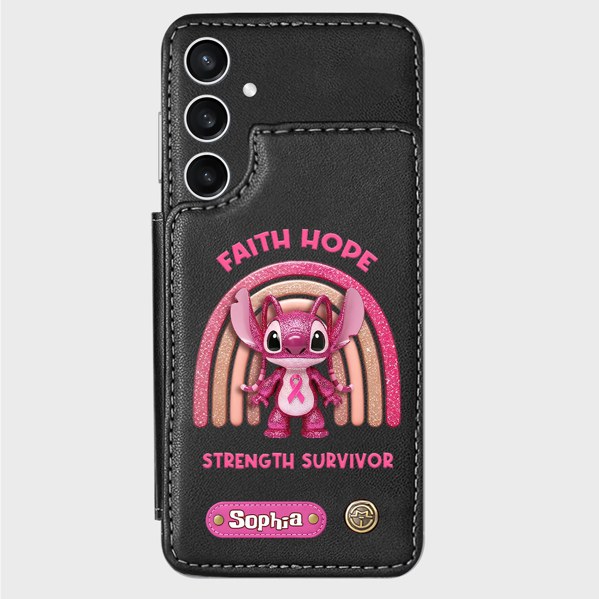 Faith Hope Love - Personalized Breast Cancer Awareness Wallet Phone Case