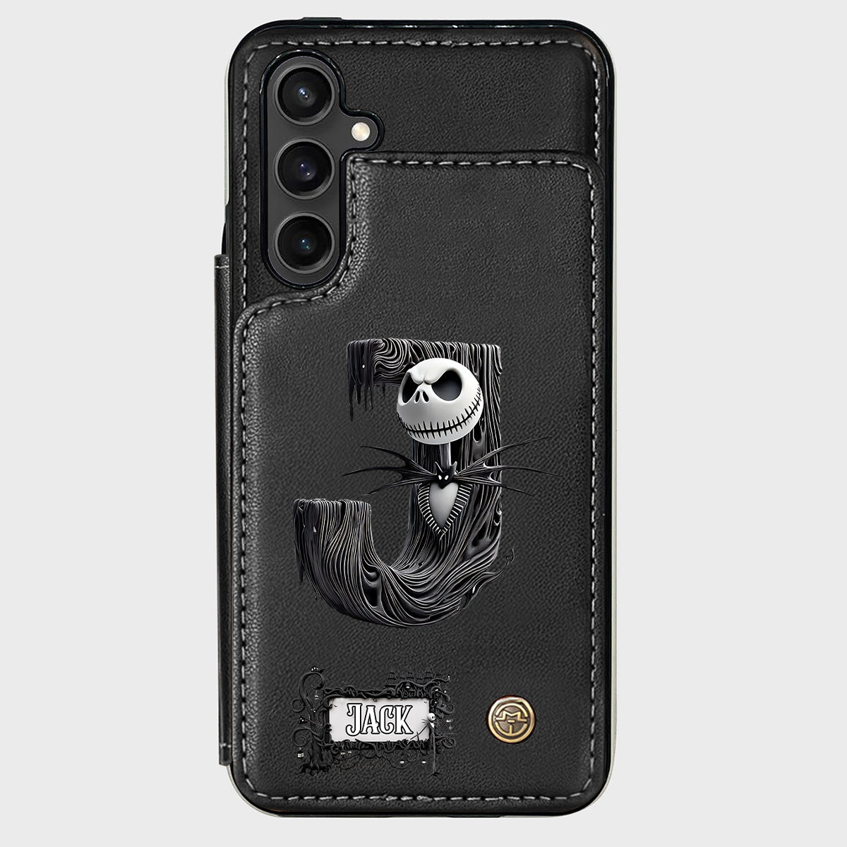 Gothic Initial Letter Gift - Personalized Nightmare Wallet Phone Case