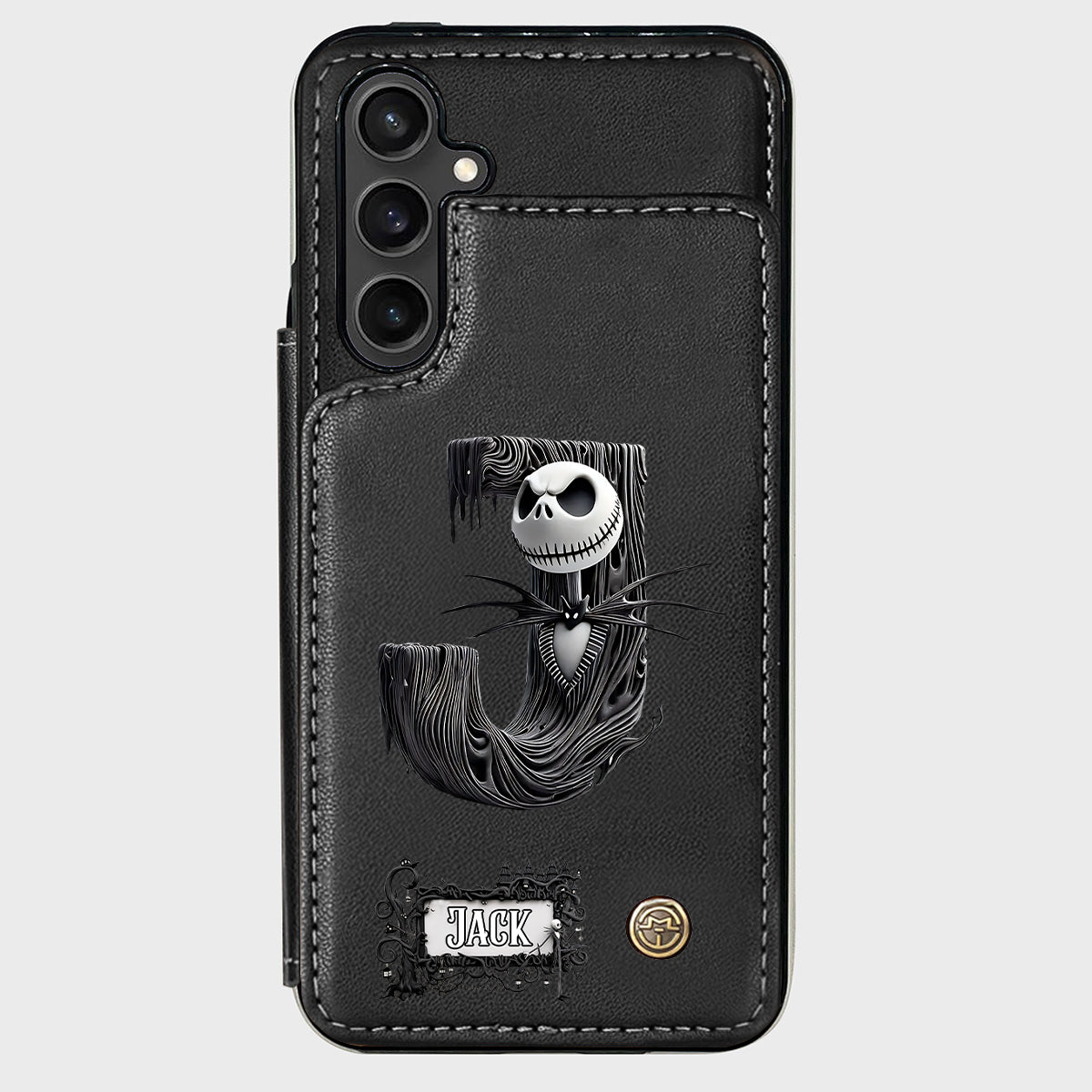 Gothic Initial Letter Gift - Personalized Nightmare Wallet Phone Case
