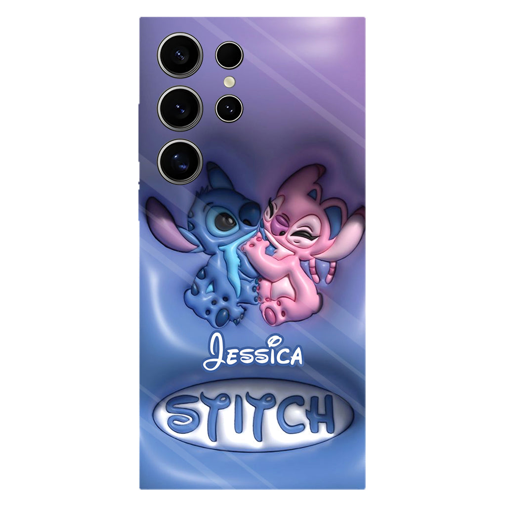 Cute Blue and Pink Alien - Personalized Ohana Full Print Phone Case