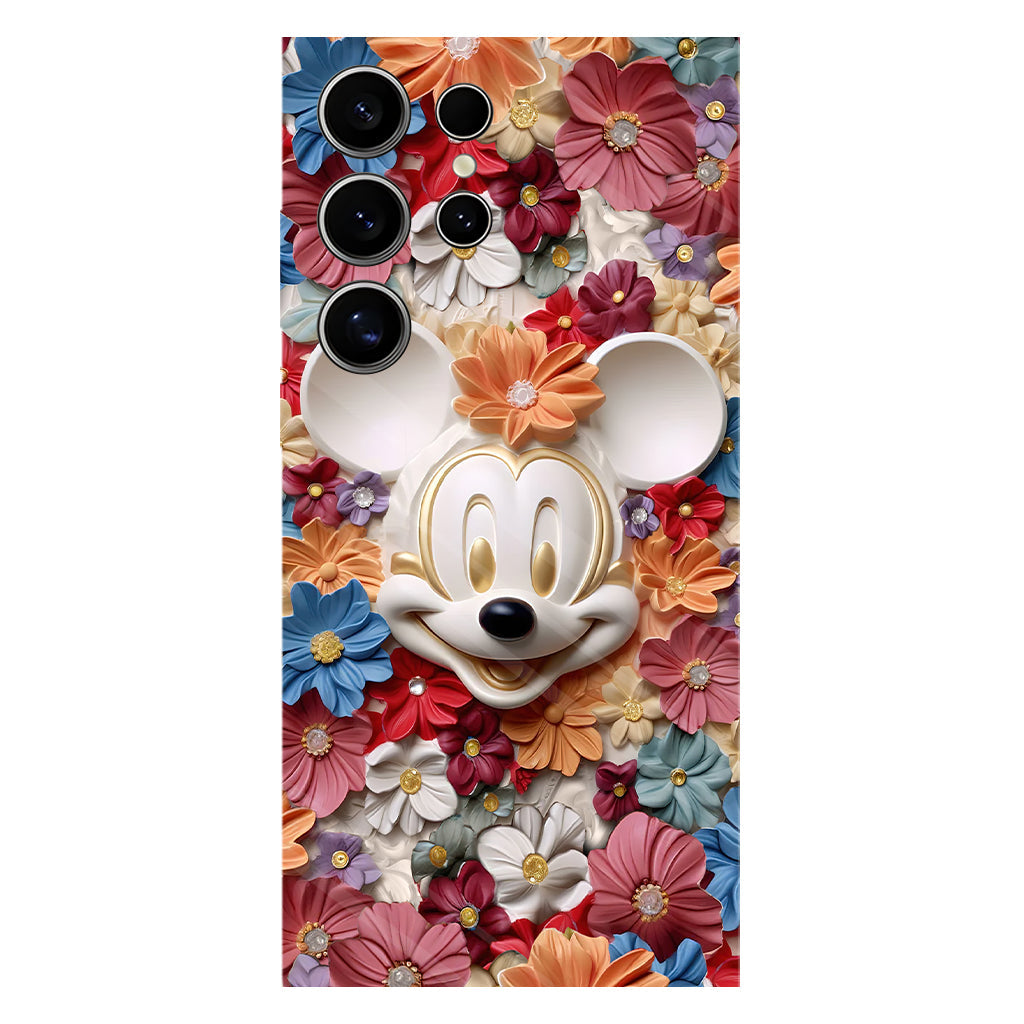 3D Effect Floral Mouse Full Print Phone Case