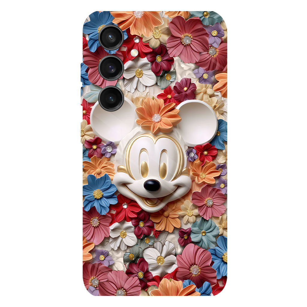 3D Effect Floral Mouse Full Print Phone Case