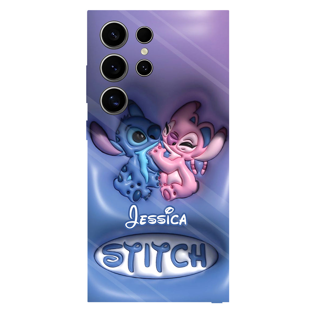 Cute Blue and Pink Alien - Personalized Ohana Full Print Phone Case