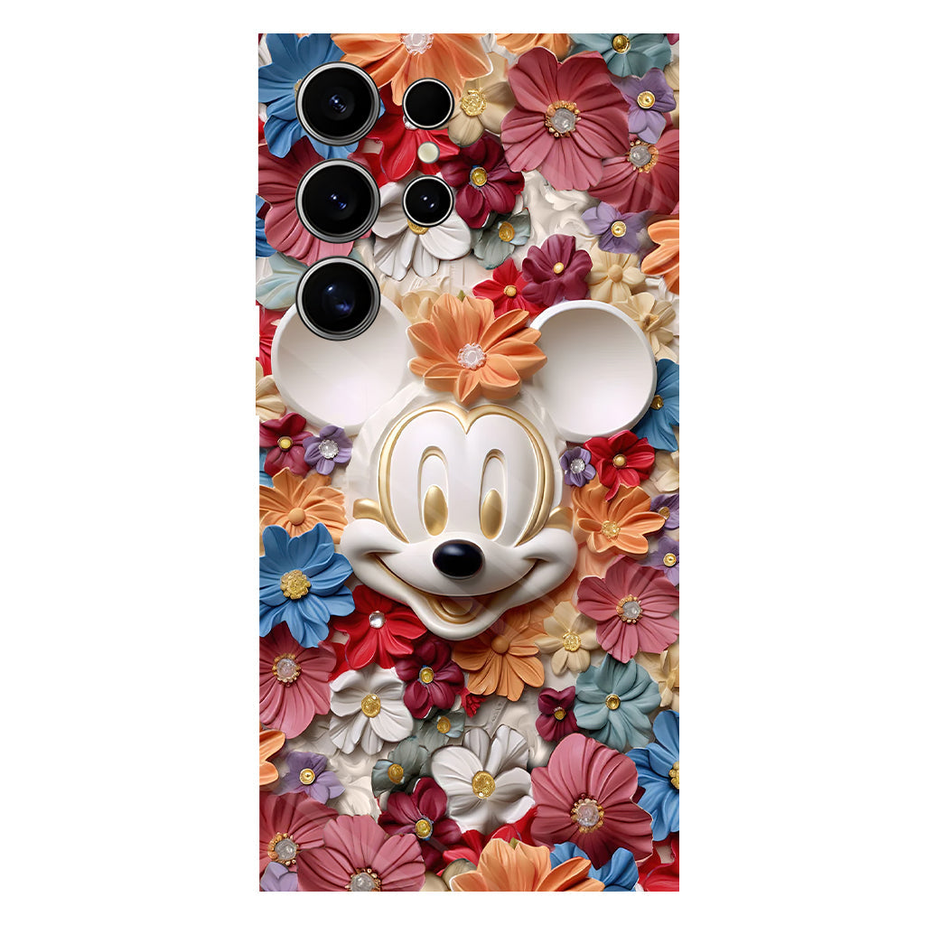 3D Effect Floral Mouse Full Print Phone Case