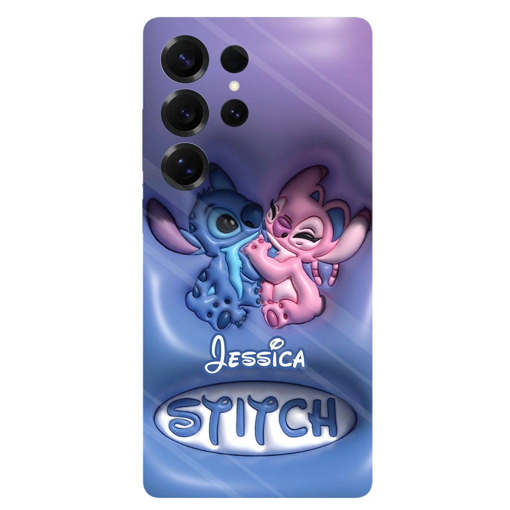 Cute Blue and Pink Alien - Personalized Ohana Full Print Phone Case