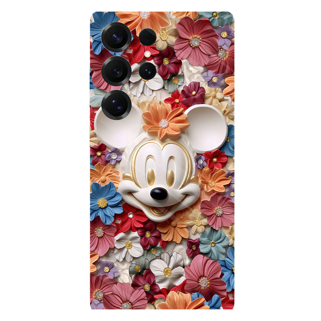 3D Effect Floral Mouse Full Print Phone Case
