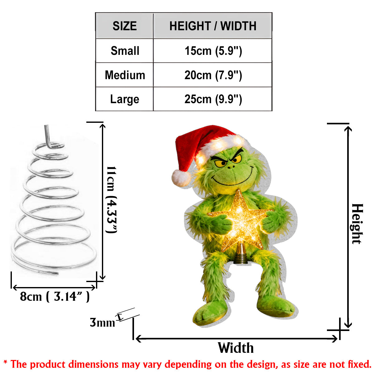 Merry Grinchmas - Stole Christmas LED Light Tree Topper