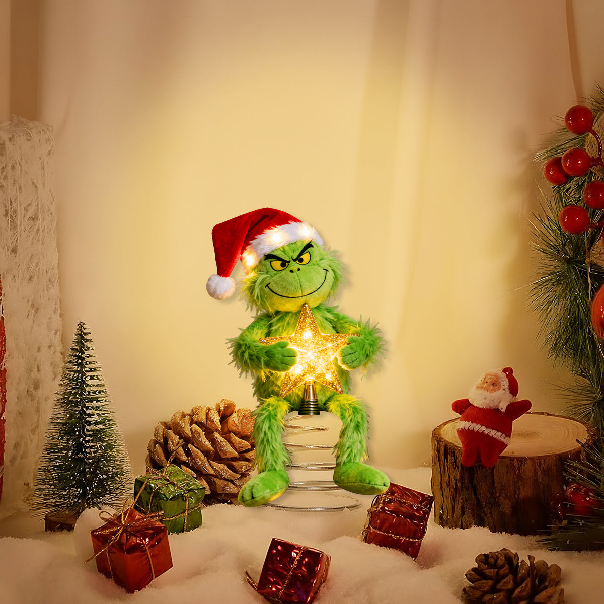 Merry Grinchmas - Stole Christmas LED Light Tree Topper