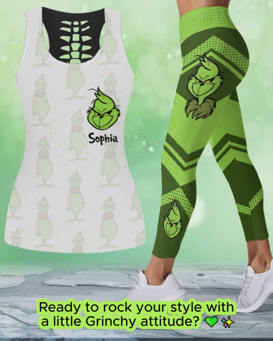 Rock Paper Scissors I Win - Personalized Hollow Tank Top And Leggings