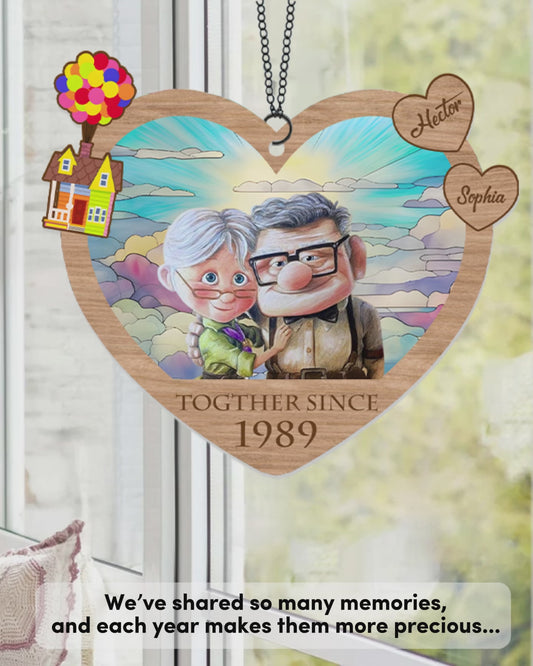 Together Since - Personalized Mouse 2 Layered Window Hanging Suncatcher