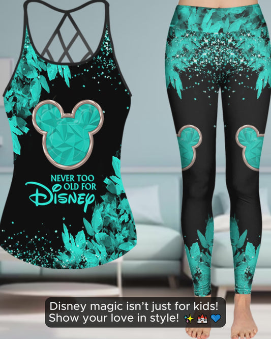 Never Too Old For Disney - Mouse Cross Tank Top and Leggings