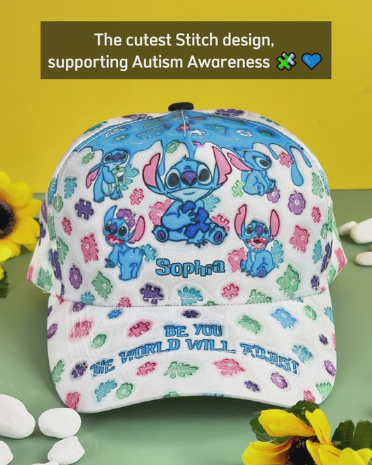 Be You The World Will Adjust - Personalized Autism Awareness Classic Cap
