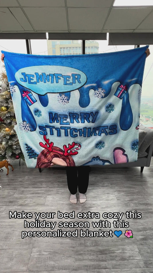 Ohana Merry Stitchmas - Personalized Ohana Blanket