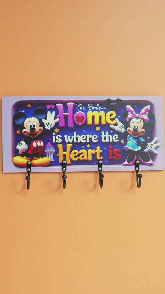Home Is Where The Heart Is - Personalized Family Key Rack