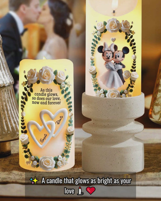 As This Candle Glows, So Does Our Love, Now And Forever - Personalized Couple Flameless Candle