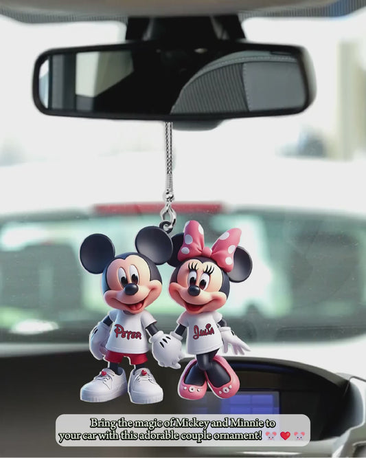 Cute Mouse Couple - Personalized Mouse Car Ornament