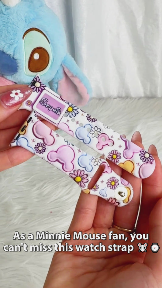 Beautiful Mouse Floral Style - Personalized Mouse Apple Watch Band