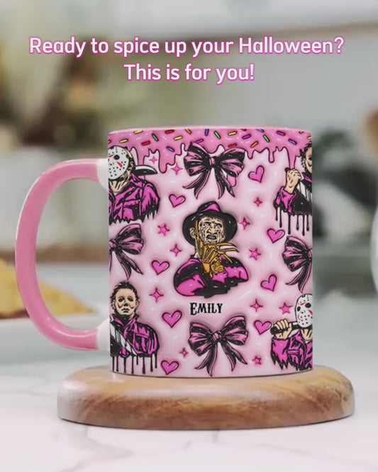 Pink Halloween Fan - Personalized Accent Mug