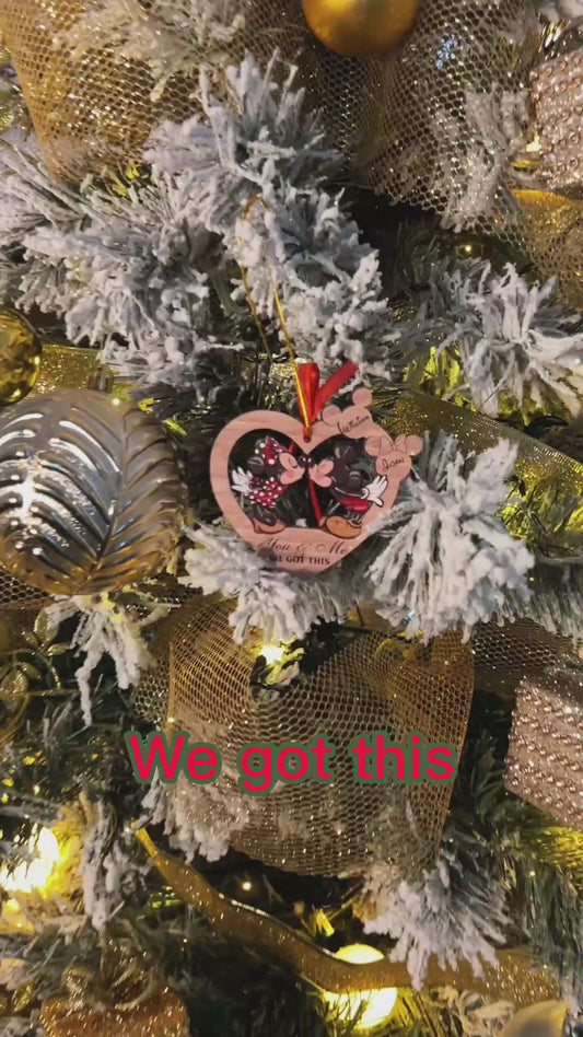 You & Me - Personalized Christmas Mouse Ornament (Printed On Both Sides)