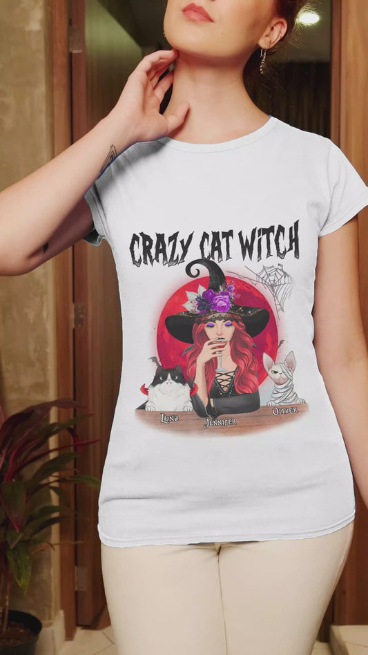 Crazy Cat Witch Personalized T-shirt And Hoodie 082021
