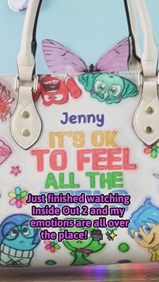 It's Ok To Feel All The Feels - Personalized Leather Handbag