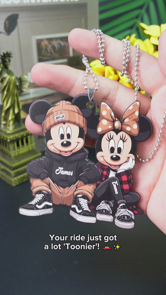 Chicano Mouse Couple - Personalized Mouse Car Ornament