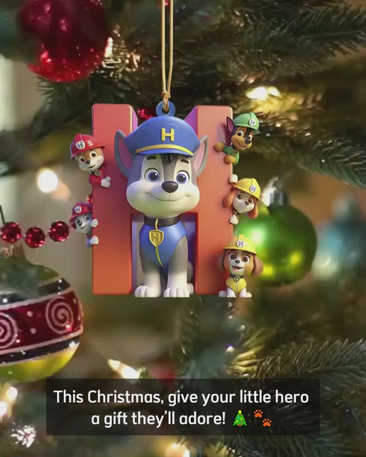 No job is too big, no pup is too small - Personalized Kid Ornament
