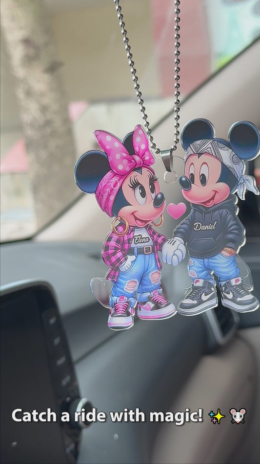 Mouse Couple - Personalized Mouse Transparent Car Ornament