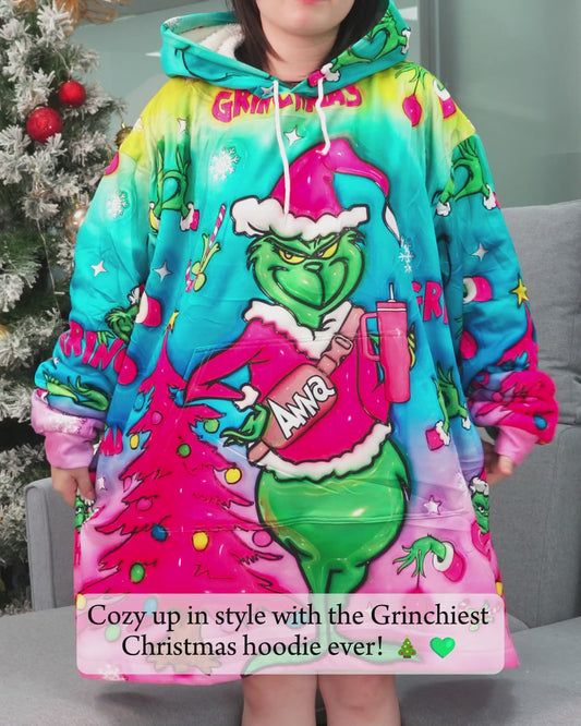 Holo Christmas - Personalized Stole Christmas Blanket Hoodie