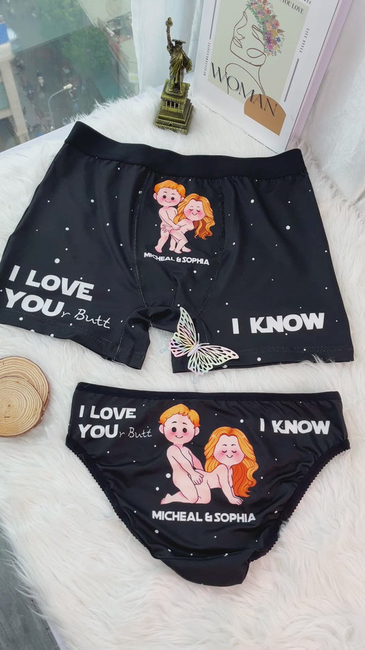I Love Your Butt I Know Naughty - Personalized The Force Lace Border Women Briefs And Men’s Boxer Briefs