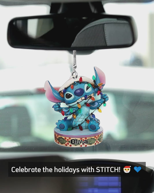 Merry Stitchmas - Personalized Ohana Car Ornament