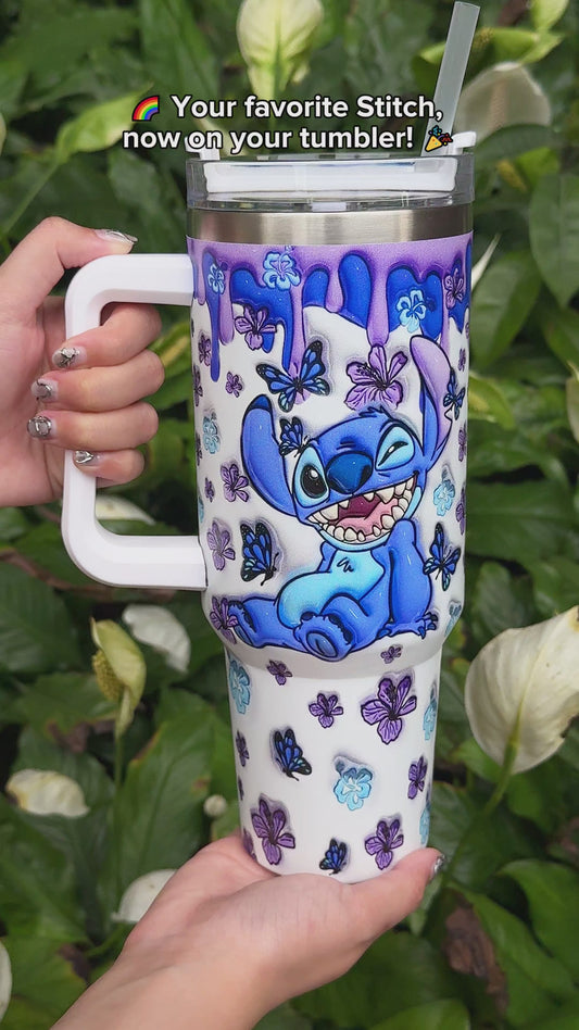 Purple Ohana - Personalized Ohana Tumbler With Handle
