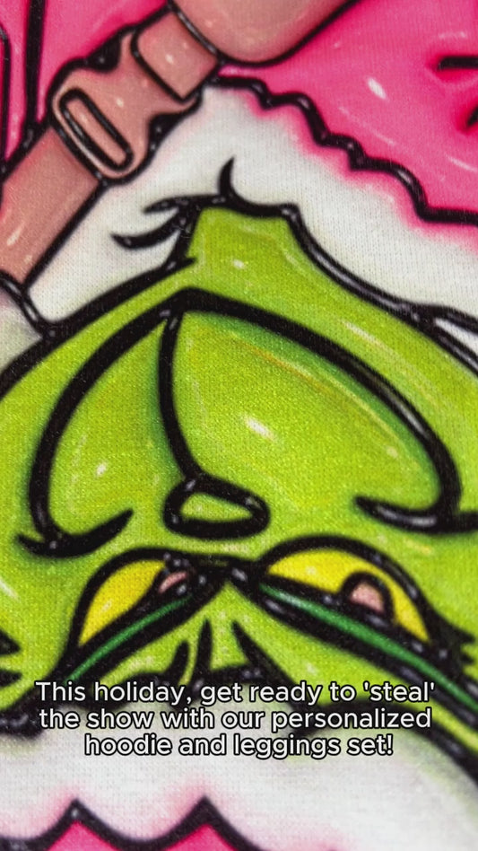 Any Name Pink Snowflakes - Personalized Hoodie and Leggings