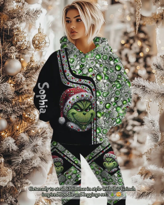 Merry Grinchmas - Personalized Stole Christmas Hoodie and Leggings