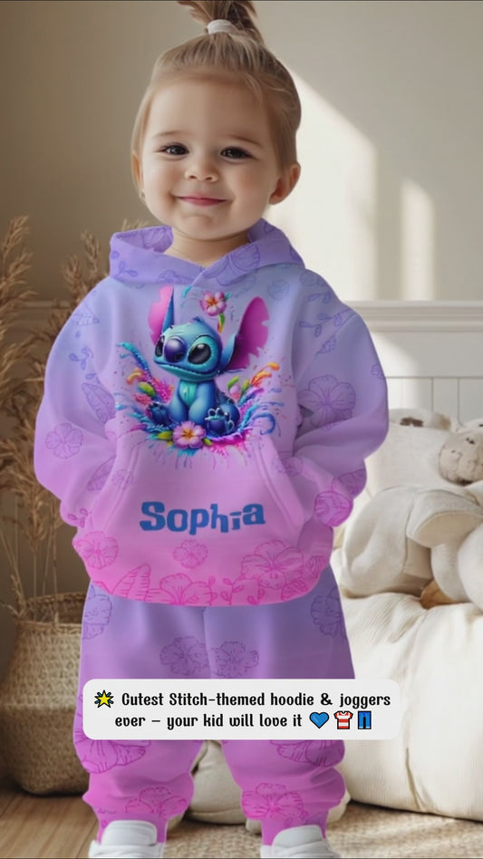 Blue Ohana - Personalized Ohana Kid Hoodie & Kid Jogger Sweatpants