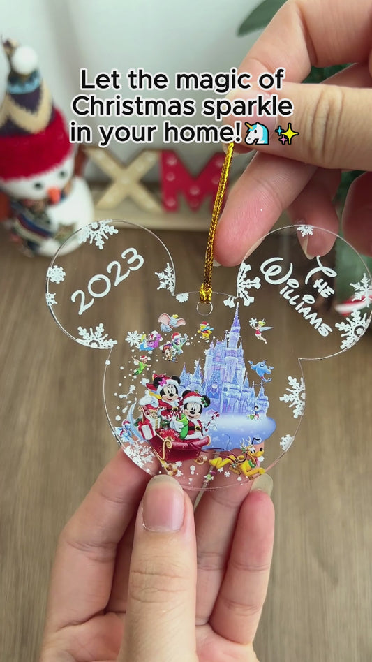 Magical Christmas - Personalized Mouse Transparent Ornament