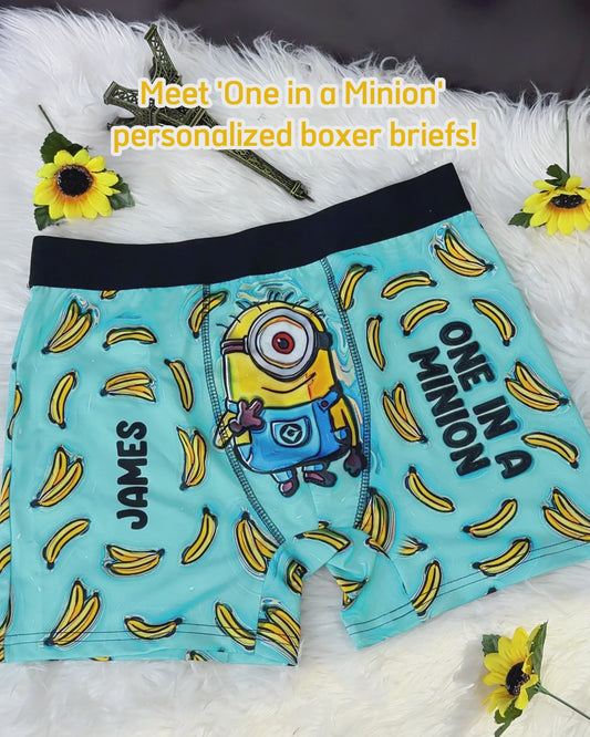 One In The Minion - Personalized Men’s Boxer Briefs