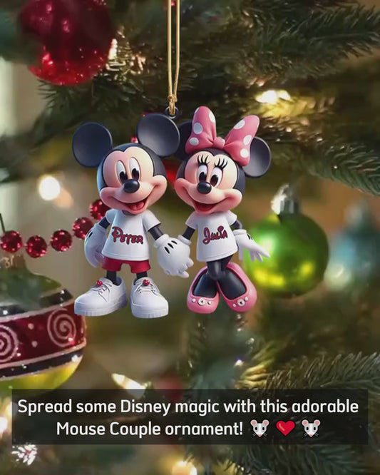 Cute Mouse Couple - Personalized Mouse Ornament