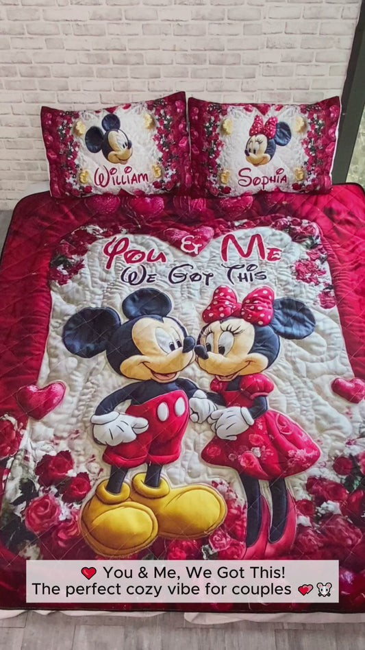 You And Me We Got This - Personalized Mouse Quilt Set