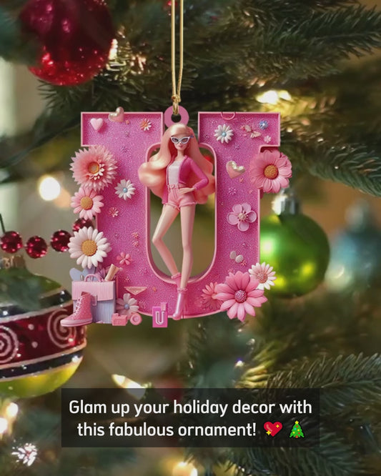 Any Letter, Doll Alphabet - Personalized Plastic Doll Ornament