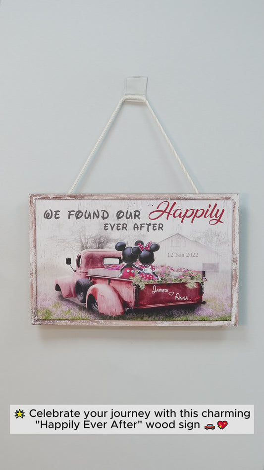 Happily Ever After - Personalized Mouse Custom Shaped Wood Sign