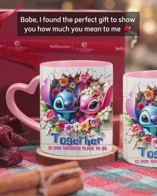 Love Ohana Forever - Personalized Ohana Heart Handle Mug