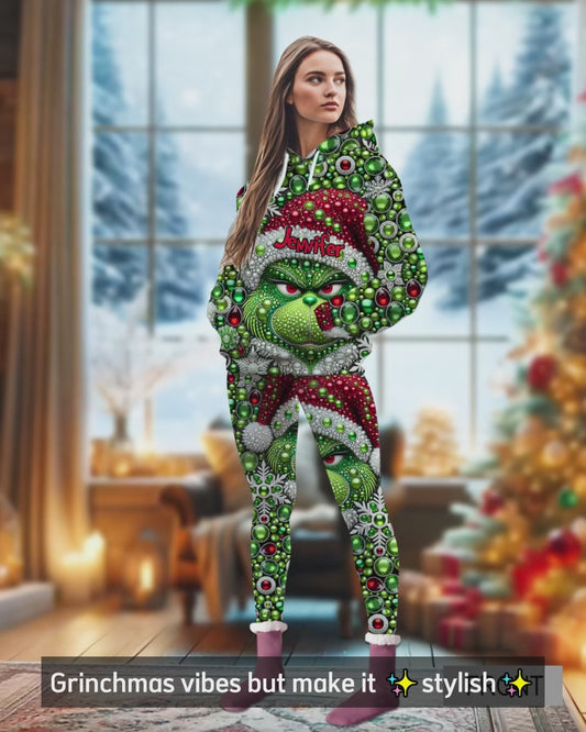 Merry Grinchmas - Personalized Stole Christmas Hoodie and Leggings