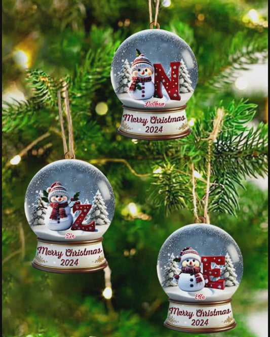 Snowman Family - Personalized Family Ornament