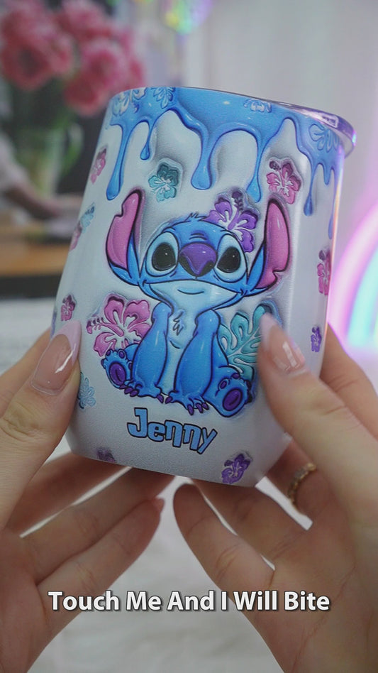 Touch Me And I Will Bite - Personalized Ohana Wine Tumbler