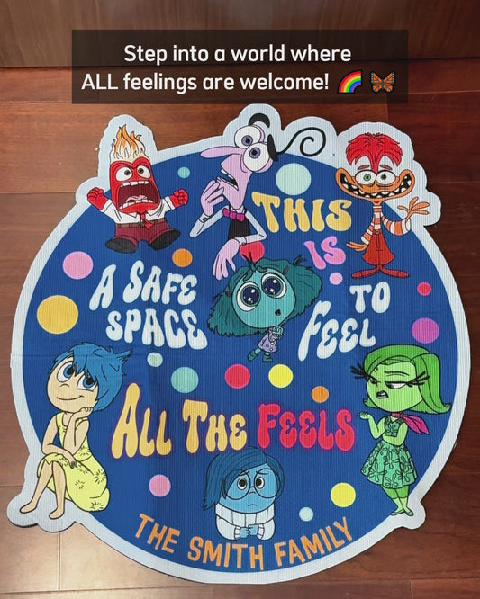 This Is A Safe Space To Feel All The Feels - Personalized Autism Awareness Shaped Doormat
