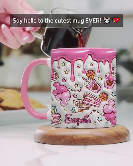 Magical Pink Mouse Ears - Personalized Mouse Accent Mug